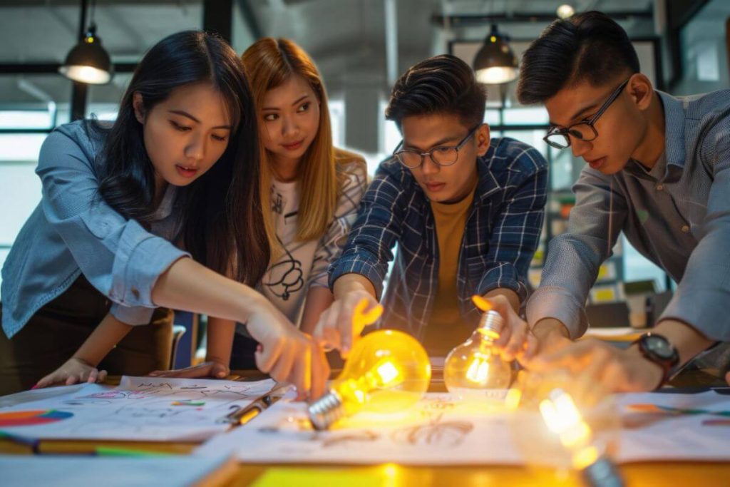 Innovative team collaborating and learning from failure to drive continuous improvement